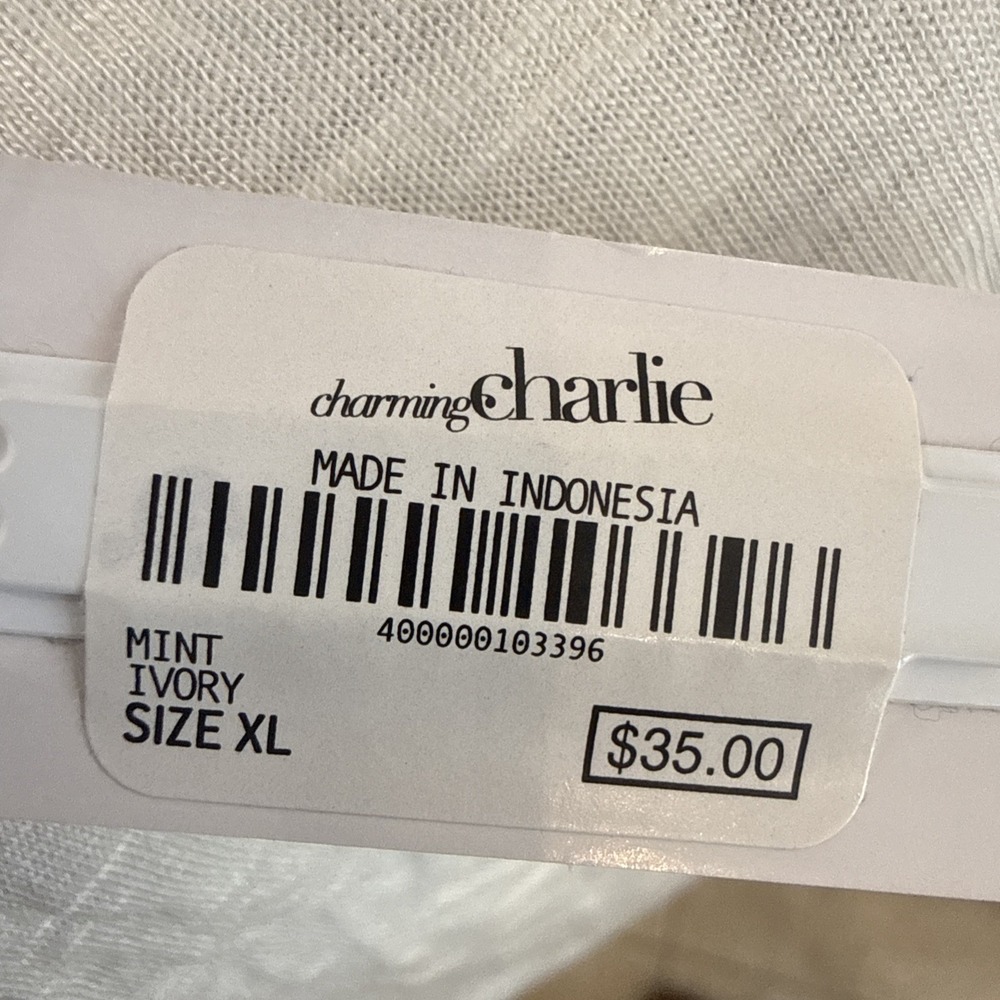 NEW Charming Charlie White Dress Night Dress Size XL Semi Sheer Comfort NWT - Picture 8 of 8